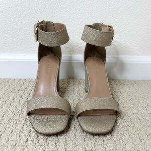 Aerosoles Gold Glitter Sandal Heels